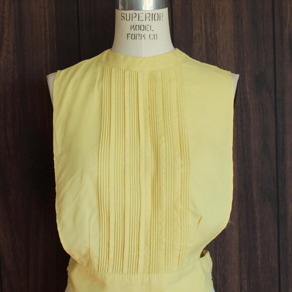 Vintage 1950s Dickie, Suitor by Babe Yellow Blouse Front with Pintucks - Picture 2 of 10